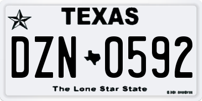 TX license plate DZN0592