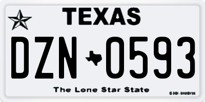 TX license plate DZN0593