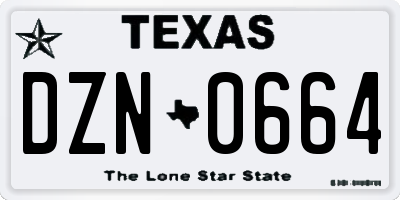 TX license plate DZN0664