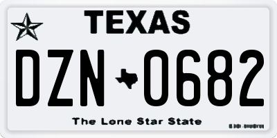 TX license plate DZN0682