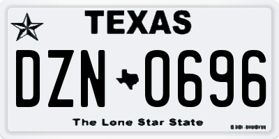 TX license plate DZN0696