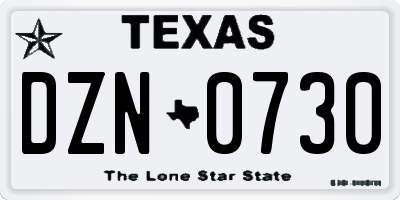 TX license plate DZN0730