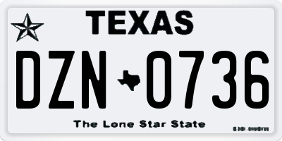 TX license plate DZN0736