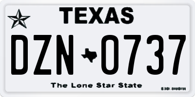 TX license plate DZN0737