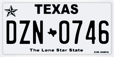 TX license plate DZN0746