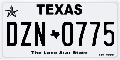 TX license plate DZN0775