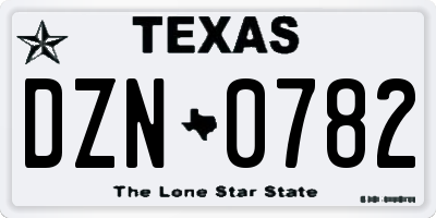 TX license plate DZN0782