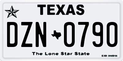 TX license plate DZN0790