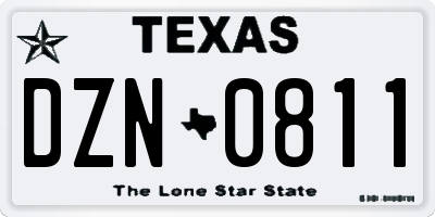 TX license plate DZN0811