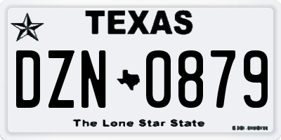TX license plate DZN0879