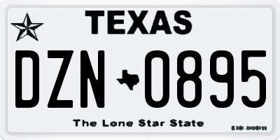 TX license plate DZN0895