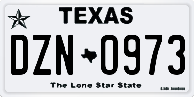 TX license plate DZN0973