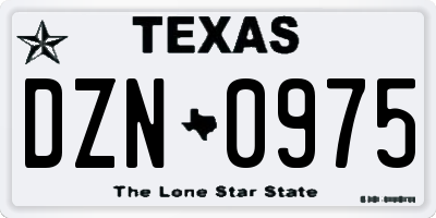 TX license plate DZN0975
