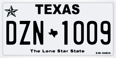 TX license plate DZN1009