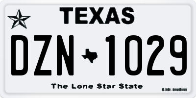 TX license plate DZN1029