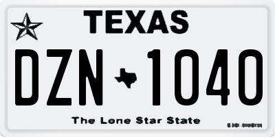 TX license plate DZN1040