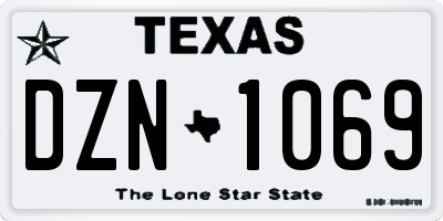TX license plate DZN1069