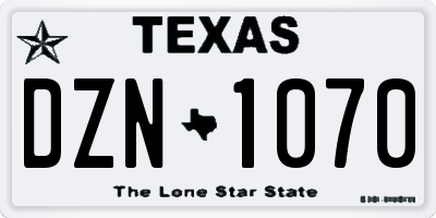 TX license plate DZN1070