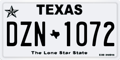 TX license plate DZN1072