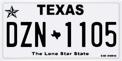 TX license plate DZN1105