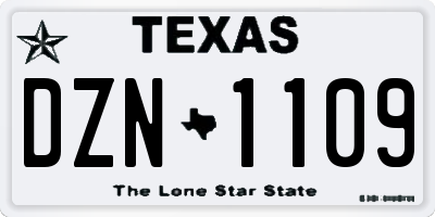 TX license plate DZN1109
