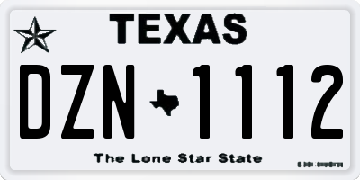 TX license plate DZN1112