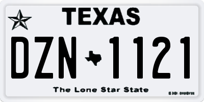 TX license plate DZN1121
