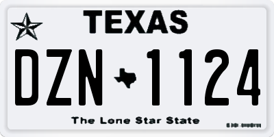 TX license plate DZN1124