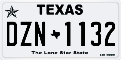 TX license plate DZN1132
