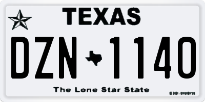 TX license plate DZN1140