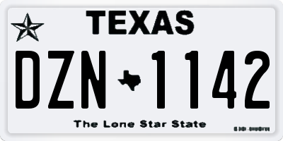 TX license plate DZN1142