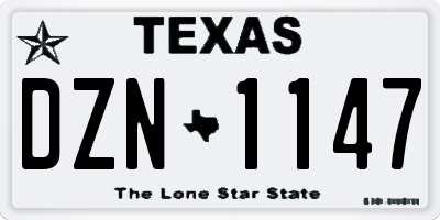 TX license plate DZN1147