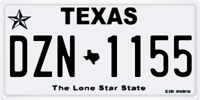 TX license plate DZN1155