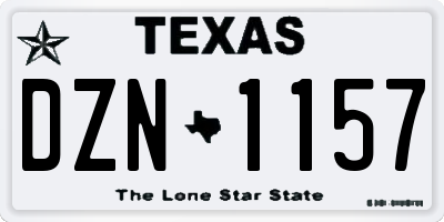 TX license plate DZN1157