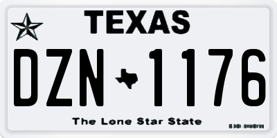 TX license plate DZN1176