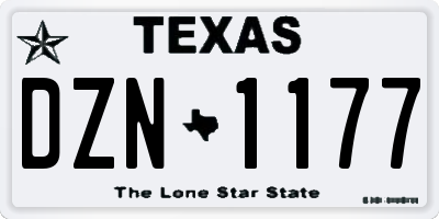 TX license plate DZN1177