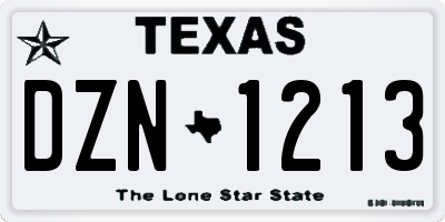 TX license plate DZN1213