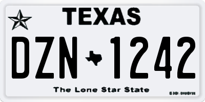 TX license plate DZN1242