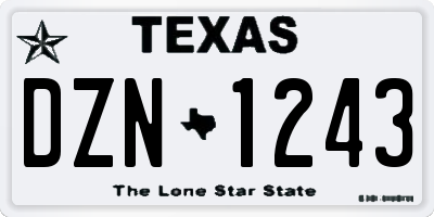 TX license plate DZN1243