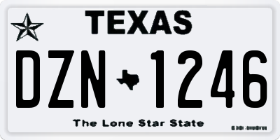 TX license plate DZN1246