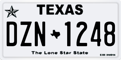 TX license plate DZN1248