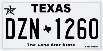 TX license plate DZN1260