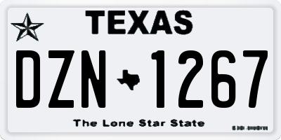 TX license plate DZN1267