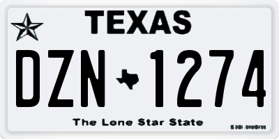 TX license plate DZN1274