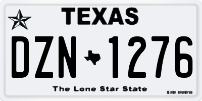 TX license plate DZN1276