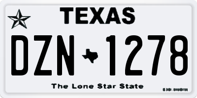 TX license plate DZN1278