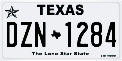 TX license plate DZN1284