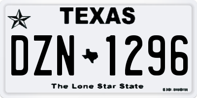 TX license plate DZN1296