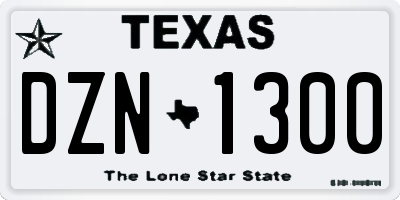 TX license plate DZN1300