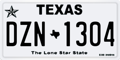 TX license plate DZN1304